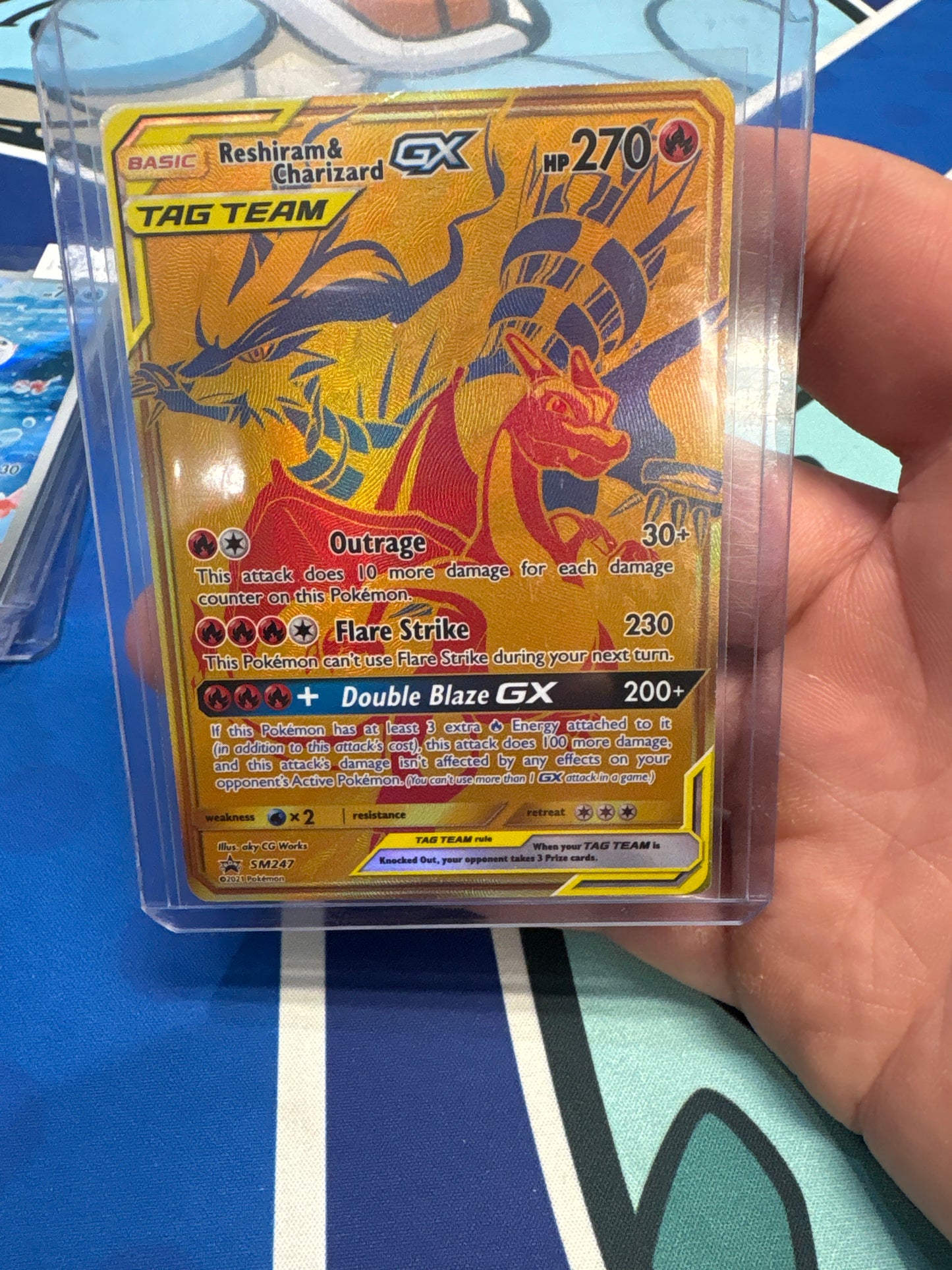 Pokemon reshiram& Charizard GX Tag team #SM247 LP